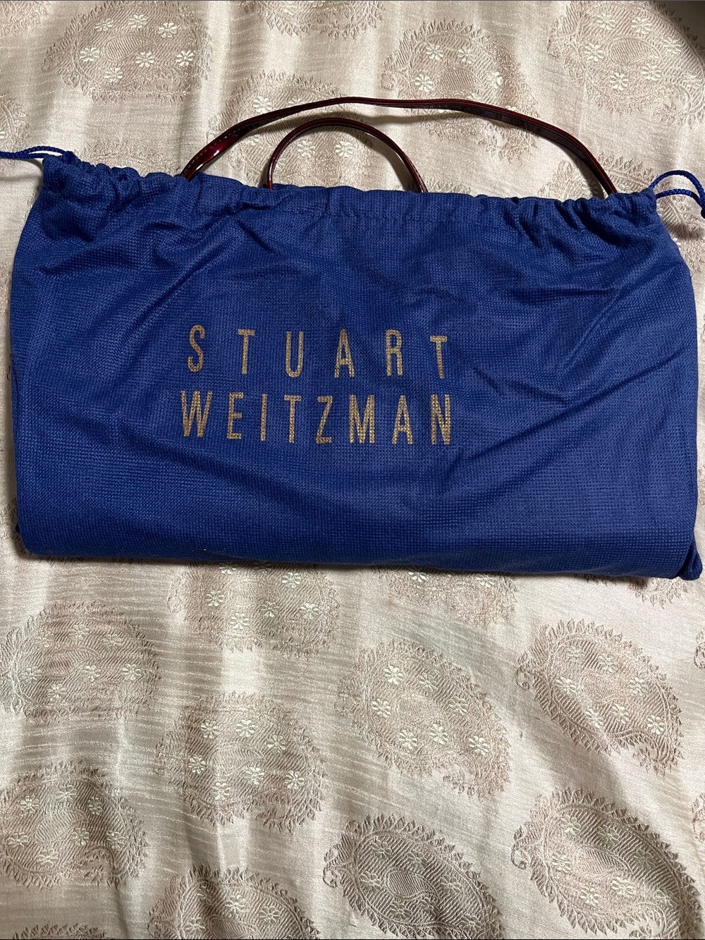 Stuart Weitzman Patent Leather Shoulder Bag - Fire Quasar Red - Picture 5 of 5